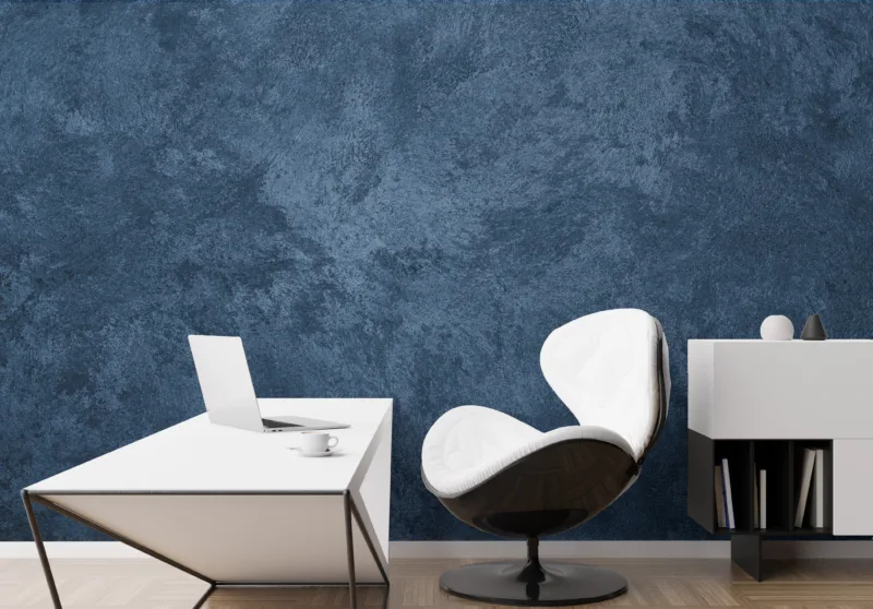 Blue Concrete Wallpaper with Smooth Texture for Minimalist Wall Design very Attractive and Dark Color Office Special Wall Decal