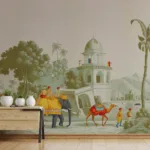 Caravan Journey Indian Culture Painting Wall Art Wallpapers For Wall, adding traditional artistic charm to your walls