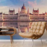 City Architectural Grandeur Of Budapest’s Iconic Government Building Office Wall Decor