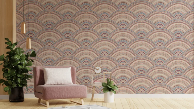 Colorful Boho Wallpaper Geometric Circle Mandala Peel And Stick