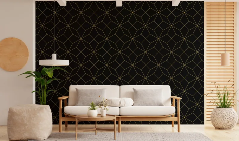 Elegant Intersecting Line Wallpaper for Living Room