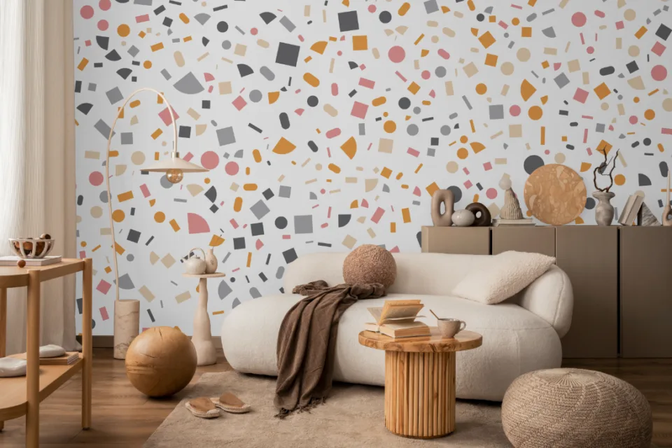 Elegant Marble Chip Inspired Pastel Surface Pattern Terrazzo Wall Design Elegant Marble Chip Inspired Pastel Surface Pattern Terrazzo Wall Design