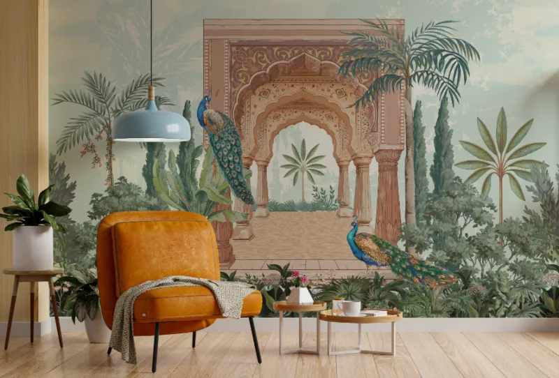 Indian Cultural Portrays Court Scenes Removable Traditional Art Wall Accent Indian Cultural Portrays Court Scenes Removable Traditional Art Wall Accent
