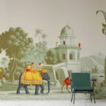 Indian Historic Travel View Rajasthani Folk Painting Art Wallpaper, Add a touch of Royal Mughal Empire Time - cultural richness to your walls