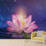 Lotus Peel And Stick Mural Purple Calm Wall Decor Floral Evokes emotion and ambiance, appealing to decor shoppers