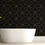 Luxury Abstract Star Pattern Wallpaper in Black Gold Wallpaper for Wall