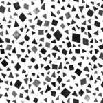 Modern White Terrazzo Pattern with Black Gray Accents Wallpaper