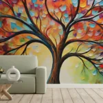 Immerse your space in calm with this multicolor forest wall art featuring abstract trees on a textured canvas-style background. Designed to bring harmony and a touch of nature indoors, this peaceful décor piece suits Zen-inspired themes, modern living rooms, or tranquil bedrooms. The artistic blend of earthy and vibrant tones creates a serene forest landscape ideal for enhancing mindfulness and stylish interior aesthetics