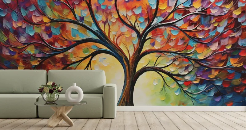 Immerse your space in calm with this multicolor forest wall art featuring abstract trees on a textured canvas-style background. Designed to bring harmony and a touch of nature indoors, this peaceful décor piece suits Zen-inspired themes, modern living rooms, or tranquil bedrooms. The artistic blend of earthy and vibrant tones creates a serene forest landscape ideal for enhancing mindfulness and stylish interior aesthetics