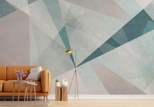 Overlapping Teal Gray Triangle Pattern Wallpaper Overlapping Teal Gray Triangle Pattern Wallpaper