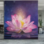 Pink Purple Lotus Water Flower Wall Art Peel Stick Captures the main subject clearly and includes a high-search term
