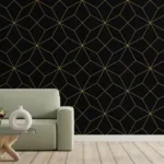 Stylish Diamond and Star Patterned Wall Mural