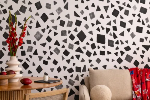 Textured White Background with Speckled Terrazzo Detailing Design Living Room Textured White Background with Speckled Terrazzo Detailing Design Living Room This creates a distinctive, decorative surface