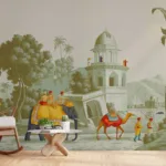 Vintage Style Indian Mughal Era Self Adhesive Wallpaper Design For Wall, perfect for adding classic elegance to any wall