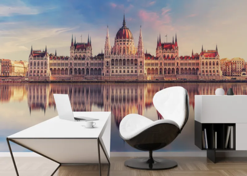 Wallpaper Impressive Symmetry Of Budapest’s Parliament In The Early Morning Light