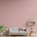 Blush Pink Art Deco Peel And Stick Wallpaper Design