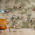 Botanical Wallpaper Tropical Toucan Bird Jungle Theme Wall Mural