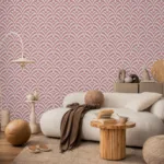 Decorative Blush Pink Geometric Wallpaper For USA Home Decor