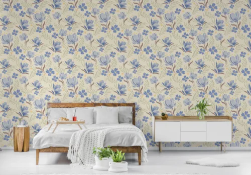 Floral Wall Decor Removable Wallpaper Watercolor Botanical USA Floral Wall Decor Removable Wallpaper Watercolor Botanical USA