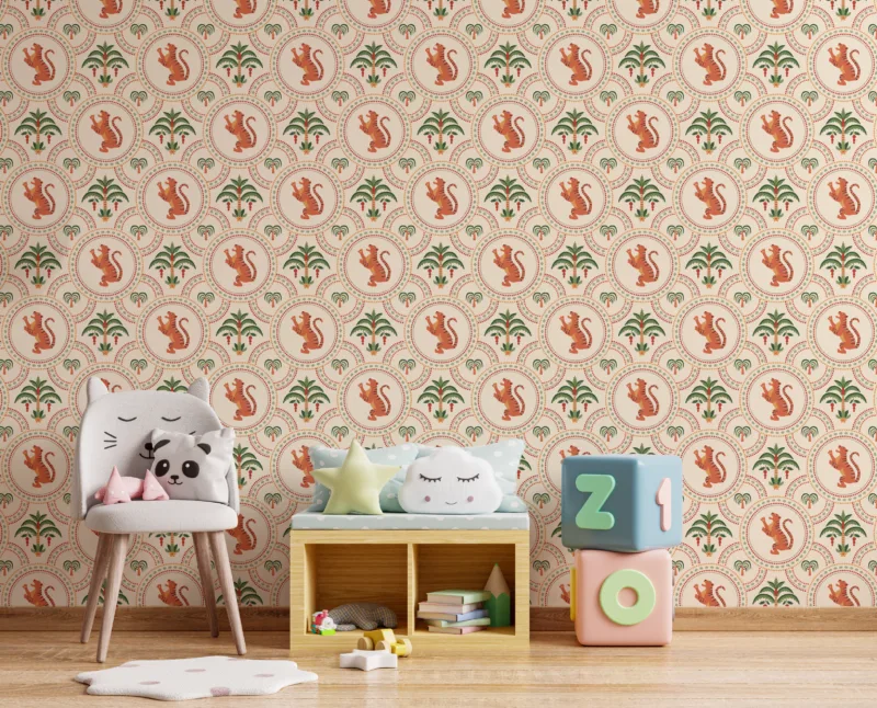 Gender Neutral Safari Wallpaper For Nursery Or Toddler Room