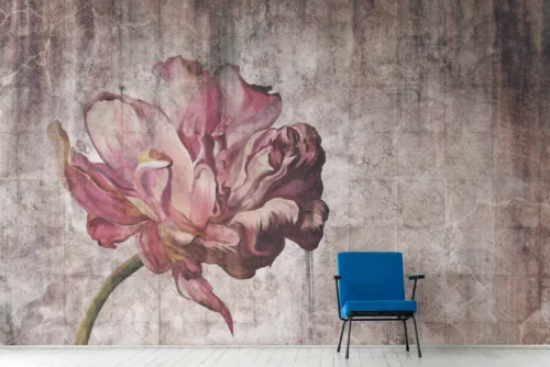 Grunge Peony Wallpaper Distressed Floral Art For Home Grunge Peony Wallpaper Distressed Floral Art For Home