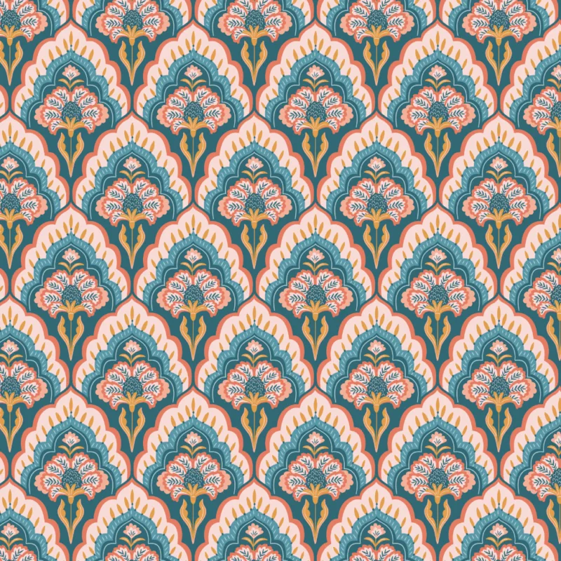 Heritage Inspired Teal Pink Wallpaper For Modern Hallways In Boston Homes Special