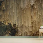 Luxury Golden 3D Abstract Wallpaper Modern Metallic Textured Design