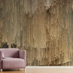 Modern Abstract Wallpaper Golden Metallic Effect Luxury Room Design