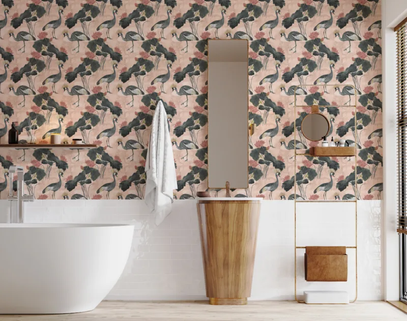 Oriental Bird Peel And Stick Wallpaper Mural For Modern Homes