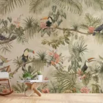 Peel Stick Tropical Wallpaper Toucan Bird Vintage Jungle Theme