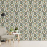 Repeating Damask Wallpaper Retro Pattern Vintage Home Wall Design