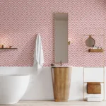 Scallop Style Blush Pink Wallpaper For Modern Bedroom Wall Decor