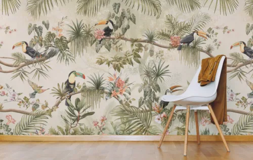 Toucan Bird Wallpaper Vintage Tropical Jungle Theme Accent Decor Toucan Bird Wallpaper Vintage Tropical Jungle Theme Accent Decor