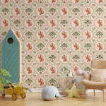 Boho jungle peel and stick wallpaper for baby nursery, perfect for California safari-themed decor lovers.