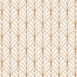 easy-diy-wallpaper-leaf-print-modern-wall-decal-denver-interior-style Neutral leaf wallpaper with geometric styling, combines soft cream tones and warm rust, removable vinyl design suits apartments and rental homes.