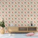 Eco-friendly peel and stick wallpaper for nursery or playroom, trending among Oregon green home parents.