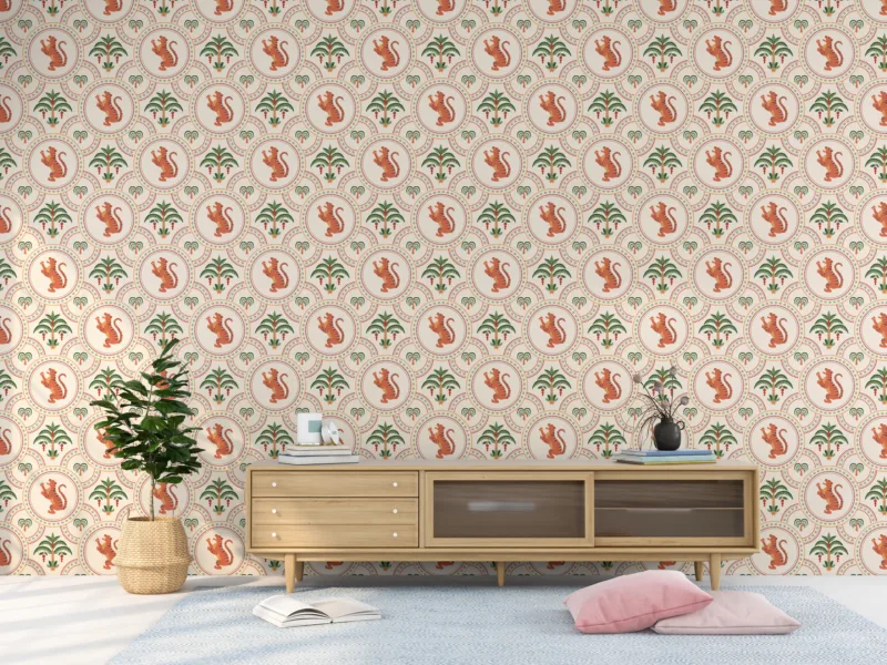 Eco-friendly peel and stick wallpaper for nursery or playroom, trending among Oregon green home parents.