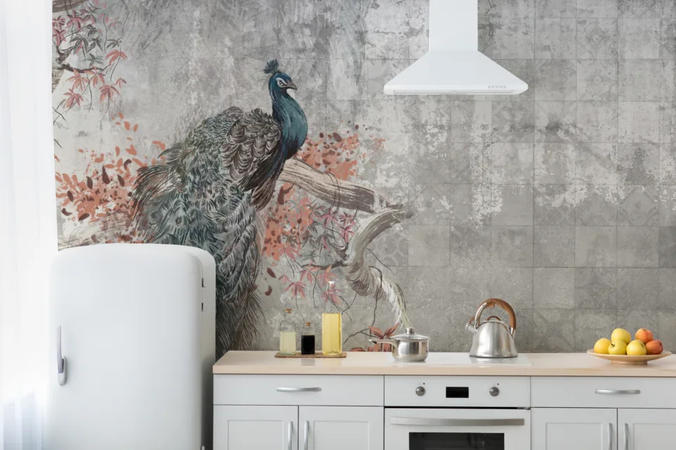 Concrete Peacock Gray Peel and Stick Wallpaper Concrete Peacock Gray Peel and Stick Wallpaper