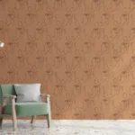 Artistic wall decal featuring minimalist line face art in warm burnt tones, designed for modern Colorado homes.