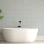 Elegant curved line wallpaper featuring a wave texture, perfect for bedrooms, inspired by Dallas living style and modern home décor.