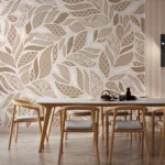 Neutral damask botanical peel and stick wallpaper with soft tones, enhancing Miami interiors and favored in stylish UK and Australian living spaces.