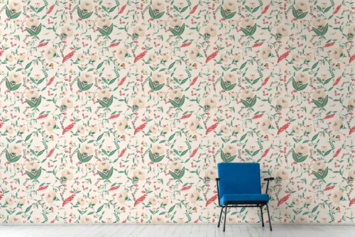 Botanical Wall Decal Yellow Floral Peel Stick Removable Mural Los Angeles Wall Style Elegant yellow botanical wall decal peel and stick floral mural, removable wallpaper for modern homes, lightweight self adhesive wall style.