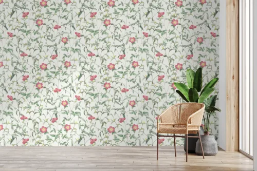 Cottagecore Wallpaper Pink Floral Watercolor Removable Wall Art Garden Style Miami Coastal Touch Cottagecore Style Wallpaper With Pink Floral Watercolor Pattern Removable Peel And Stick Wall Art For Garden Style Rooms In Miami Coastal Inspired Homes