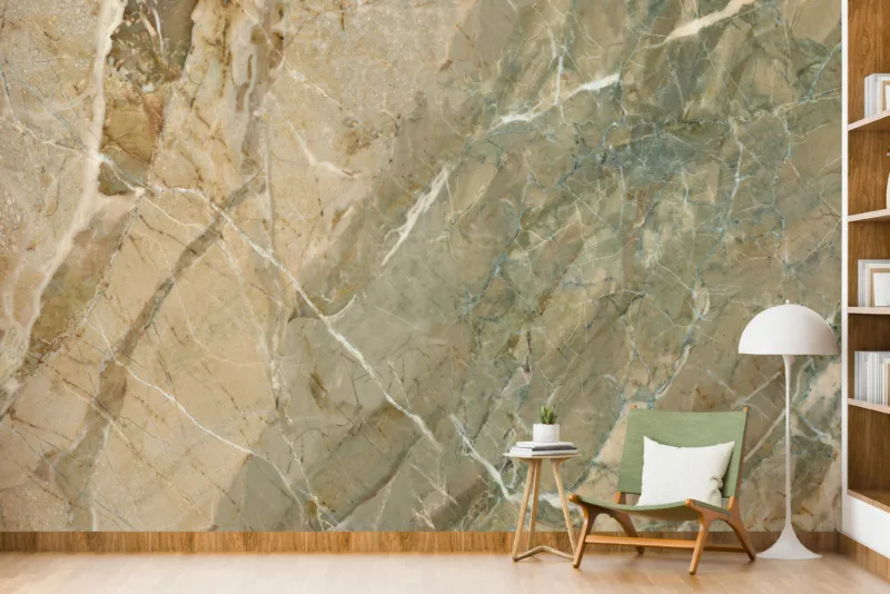 Earth tone marble texture peel and stick wallpaper, modern removable wall covering for stylish interiors.