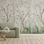 Elegant Forest Tree Wallpaper Botanical Peel and Stick Wall Mural Designed for Seattle Homes with Classic Nature Inspired Interior Style