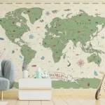 The Geography Themed Vintage Map Wall Art adds an educational touch, making it ideal for Ohio classrooms. A Kids World Map Wall Poster Vintage Geography Print delivers California-style charm, blending playful learning with stylish decoration.