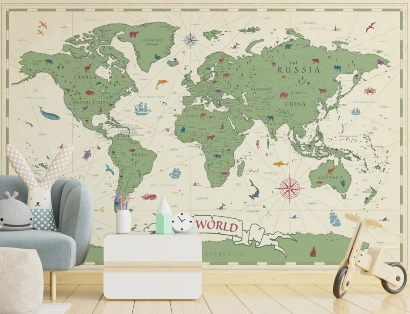 The Geography Themed Vintage Map Wall Art adds an educational touch, making it ideal for Ohio classrooms. A Kids World Map Wall Poster Vintage Geography Print delivers California-style charm, blending playful learning with stylish decoration.