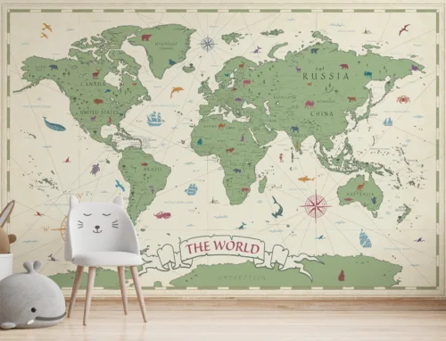 Nursery World Map Printable Wall Art With Animals Minnesota Family Favorite the Knowledgeable Map Green Peel And Stick Kids Room Wall Covering provides a removable and easy-to-apply solution for children’s learning spaces. Together, these maps combine education, design, and creativity, making them must-have wall coverings for kids and families.