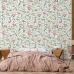 Wildflower Wall Mural With Vintage Roses In Watercolor Pattern Removable Peel And Stick Decal For Cottagecore Style Bedroom Walls Dream Homes USA