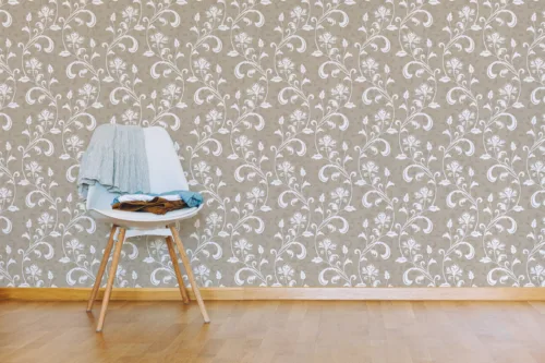 Beige Wallpaper Floral Vine Decal Removable Modern Decor Miami Home Upgrade Modern beige floral vine removable wallpaper ideal for Modern homes, offering easy installation and refreshing decorative wall transformation.